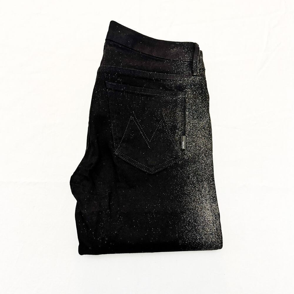 Mother The Looker All That Glitters Black Gold Denim Jeans Skinny Pant Size 27